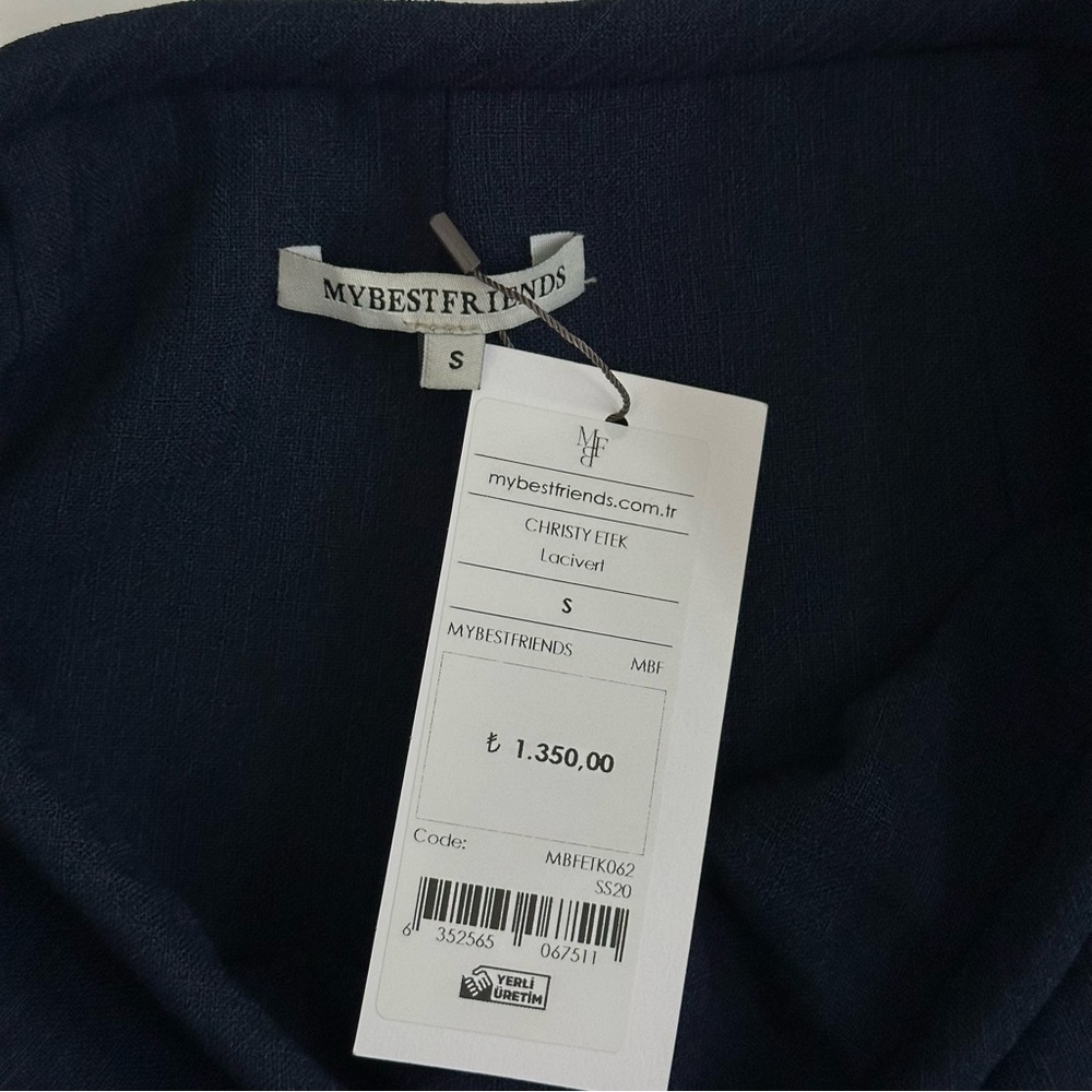 Mybestfriends Asymmetrical Ruffle Hem Short Skirt Size Small Navy Blue NWT - Picture 4 of 4